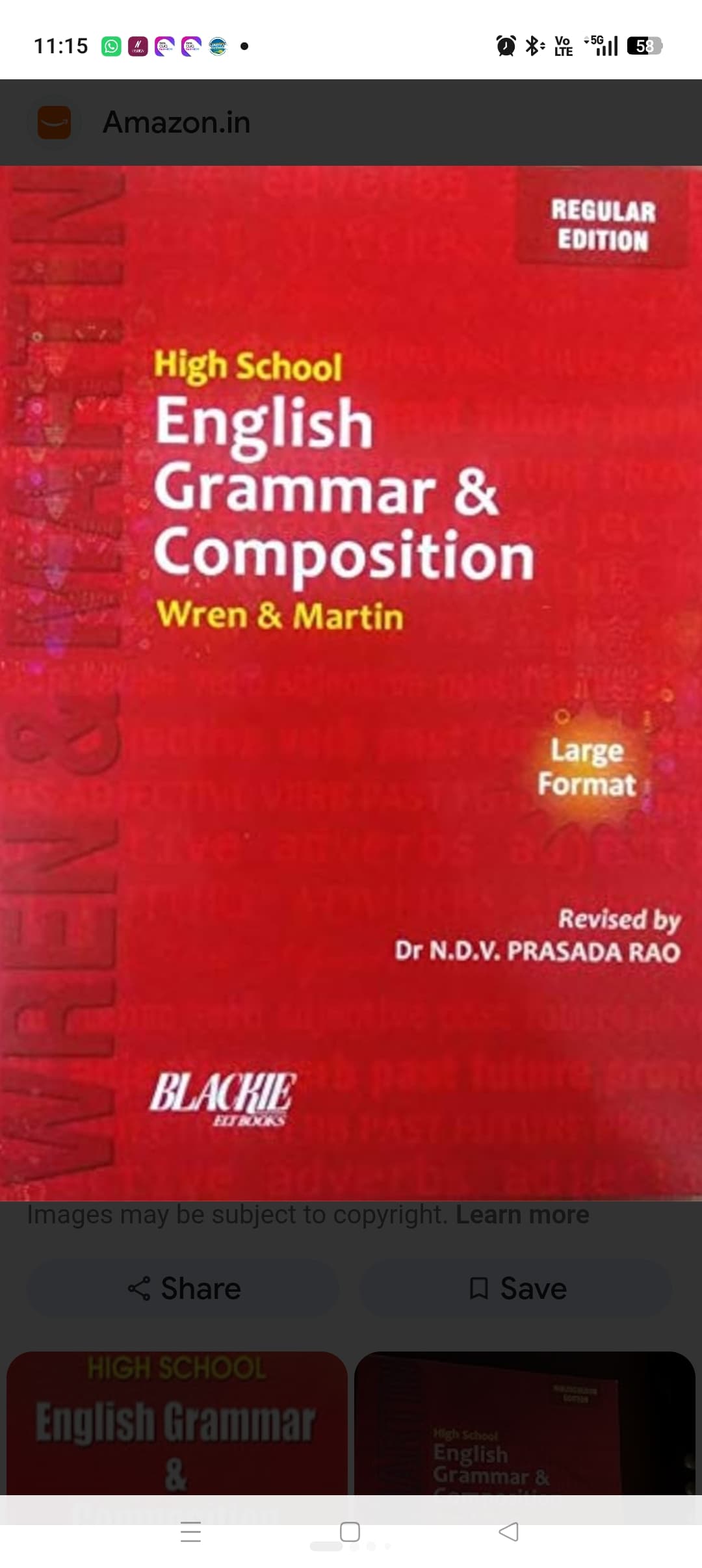 High School English Grammar & Composition [Paperback] [Jul 09, 1905] N,D,V,Prasada,Rao